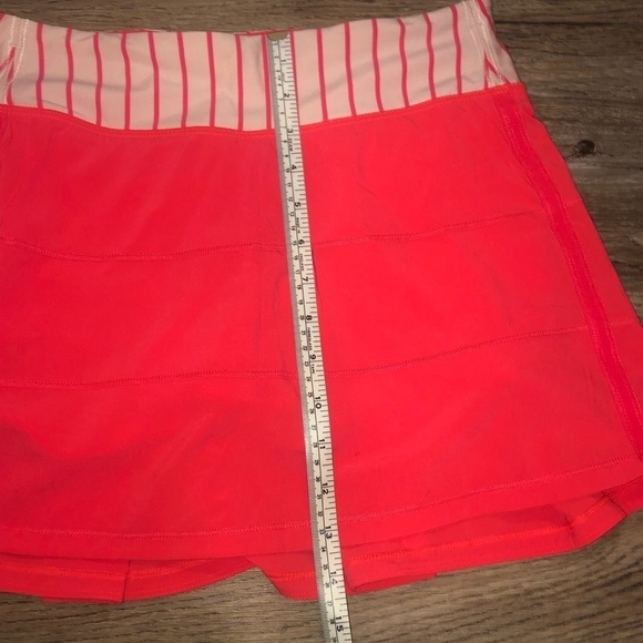 lululemon Pace Rival Skirt - Electric Coral Quiet Stripe Butter Pink Sz 6 Tall - Picture 8 of 9